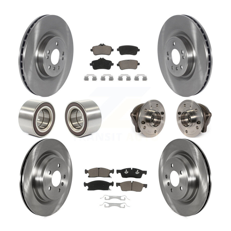 Front Rear Hub Bearing Disc Brake Rotor And Pads Shoe Kit (10Pc) For Mercedes-Benz GLE400 KBB-122655