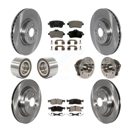 Front Rear Hub Bearing Disc Brake Rotor And Pads Shoe Kit (10Pc) For Mercedes-Benz GLE400 KBB-122671