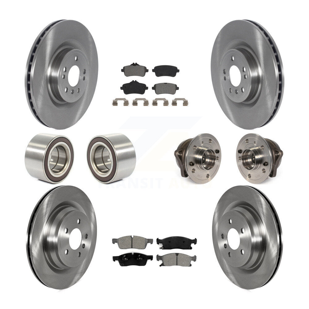 Front Rear Hub Bearing Disc Brake Rotor And Pads Shoe Kit (10Pc) For Mercedes-Benz GLE400 KBB-122682