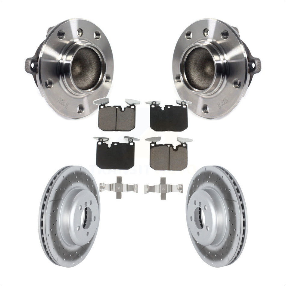 Front Hub Bearing Assembly With Coated Disc Brake Rotors And Ceramic Pads Kit For BMW 435i 335i Gran Coupe 340i ActiveHybrid 3 KBB-122716