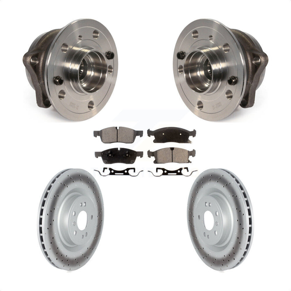 Front Hub Bearing Assembly With Coated Disc Brake Rotors And Semi-Metallic Pads Kit For Mercedes-Benz ML350 GLE350 ML400 GLE400 ML250 GLE300d KBB-122755