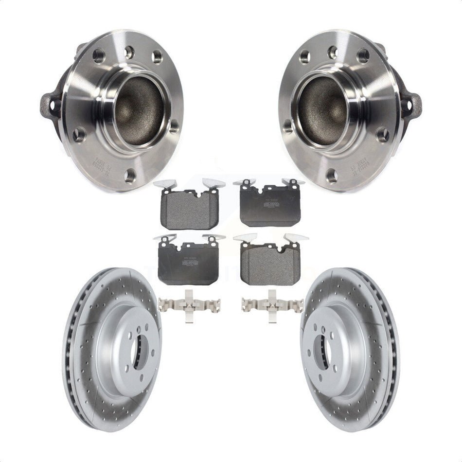 Front Hub Bearing Assembly With Coated Disc Brake Rotors And Semi-Metallic Pads Kit For BMW 435i 335i Gran Coupe 340i ActiveHybrid 3 KBB-122765