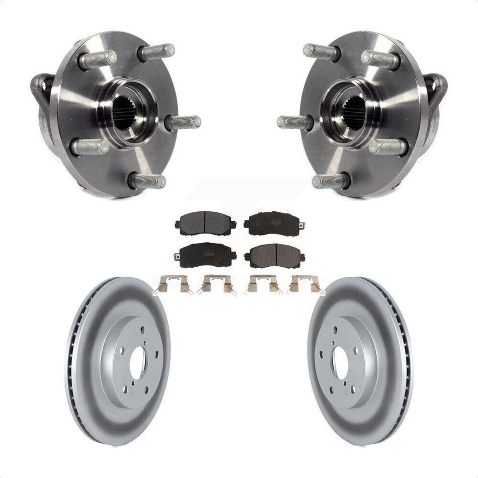Front Hub Bearing Assembly With Coated Disc Brake Rotors And Semi-Metallic Pads Kit For Subaru Forester KBB-122767
