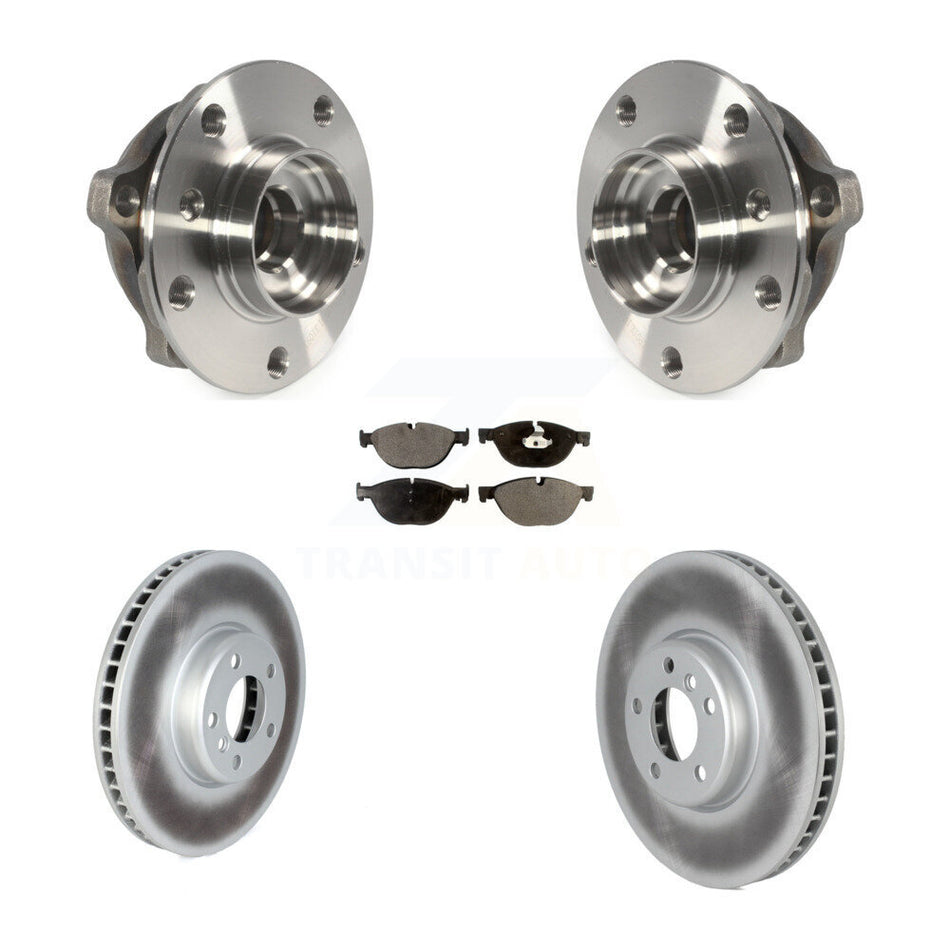 Front Hub Bearing Assembly With Coated Disc Brake Rotors And Semi-Metallic Pads Kit For BMW 650i xDrive 550i Gran Coupe 535i GT 740Li 740Ld KBB-122770