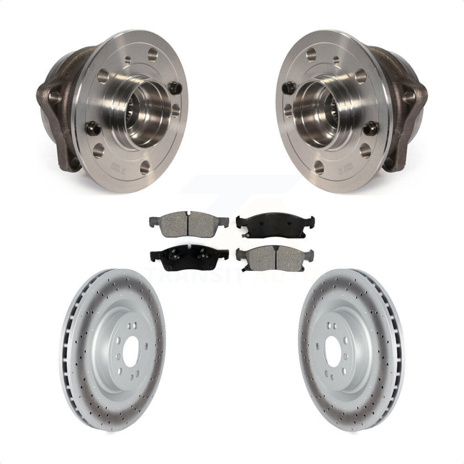 Front Hub Bearing Assembly With Coated Disc Brake Rotors And Semi-Metallic Pads Kit For Mercedes-Benz ML350 GLE350 ML400 GLE400 ML250 GLE300d KBB-122800