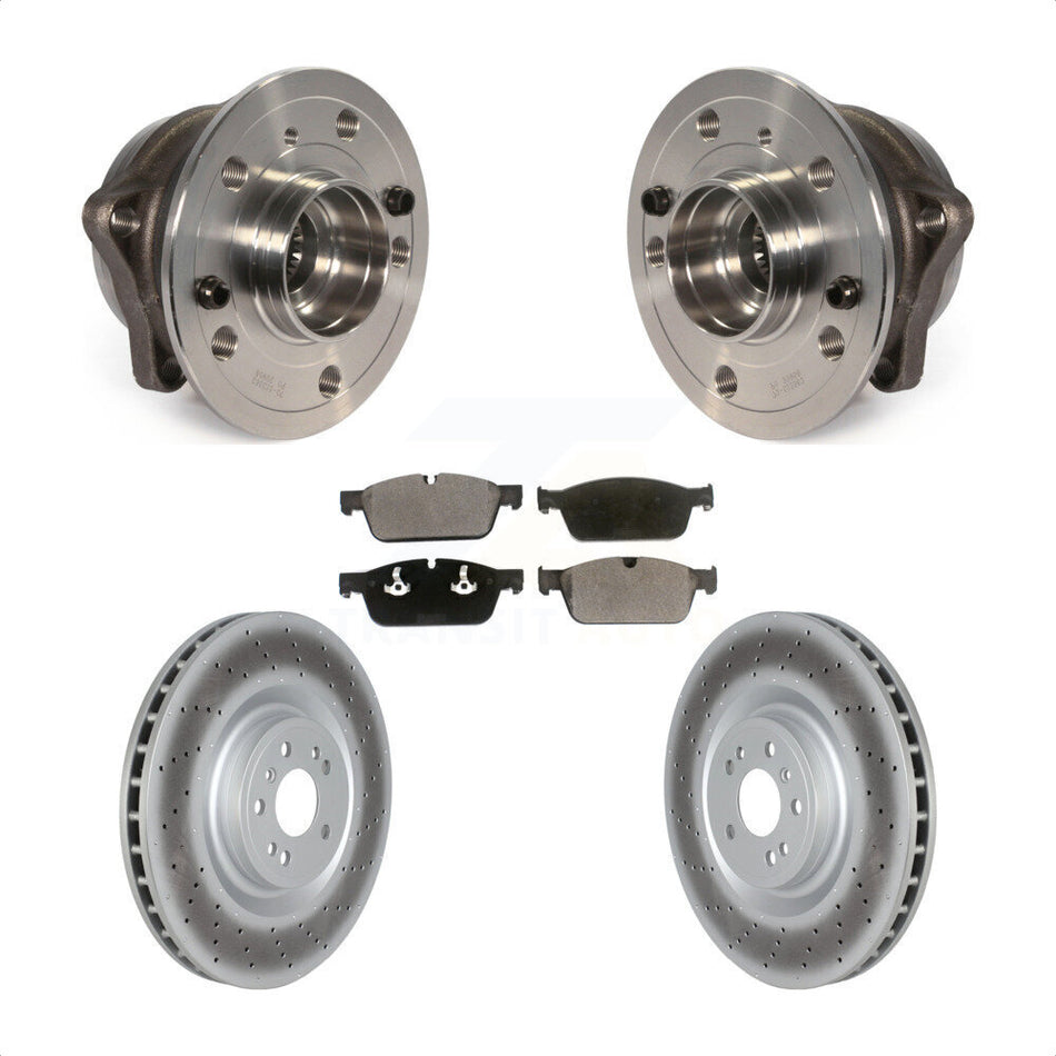 Front Hub Bearing Assembly With Coated Disc Brake Rotors And Ceramic Pads Kit For Mercedes-Benz ML550 GLE550e KBB-122827