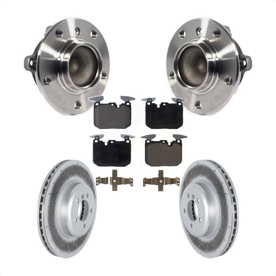 Front Hub Bearing Assembly With Coated Disc Brake Rotors And Ceramic Pads Kit For BMW 435i 335i Gran Coupe 340i ActiveHybrid 3 KBB-122834