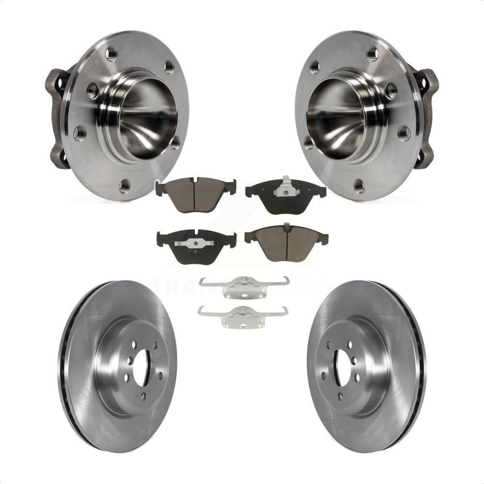 Front Hub Bearing Assembly With Disc Brake Rotors And Ceramic Pads Kit For 2012 BMW 335i Convertible Coupe Blue Painted Calipers KBB-122856