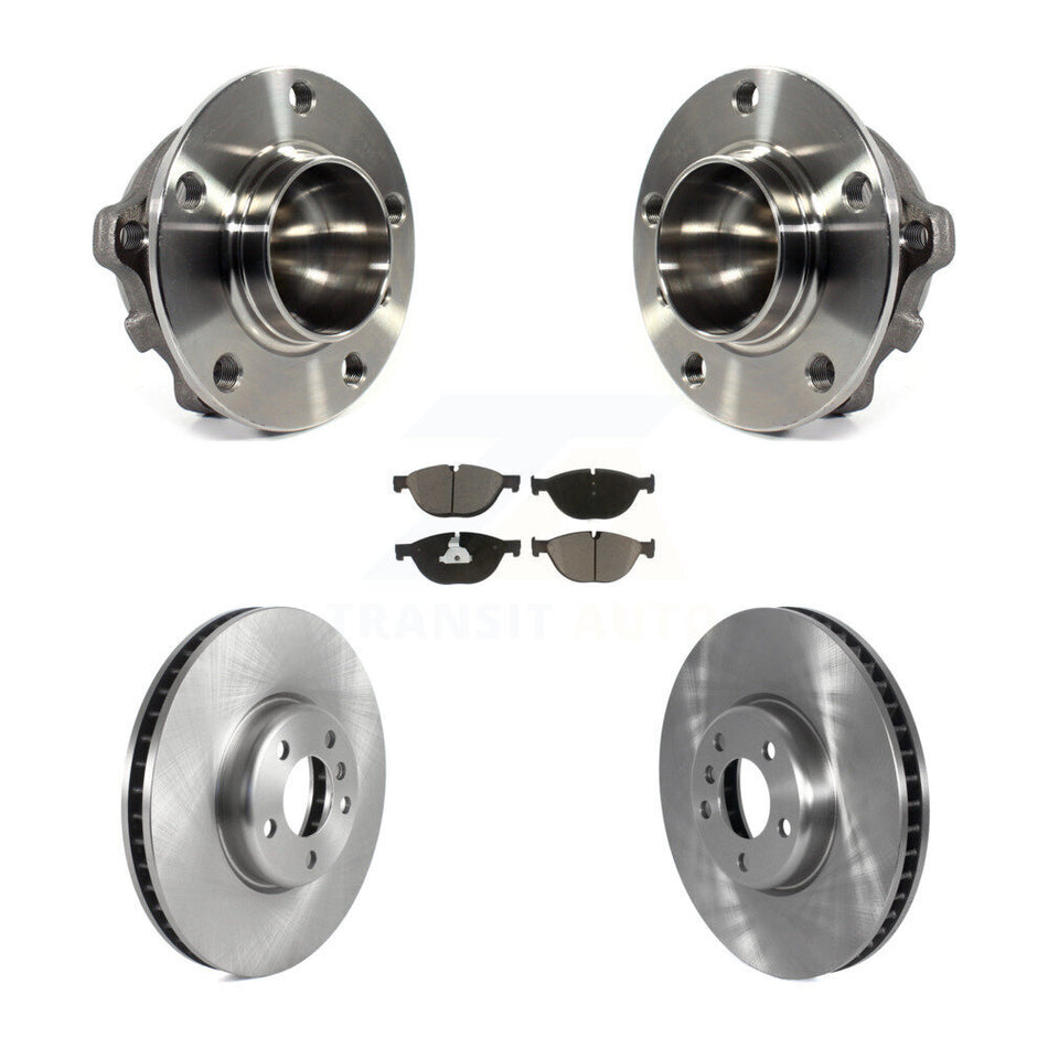 Front Hub Bearing Assembly With Disc Brake Rotors And Ceramic Pads Kit For BMW 550i 650i 740Li 740i 535i GT Gran Coupe ActiveHybrid 7 KBB-122862