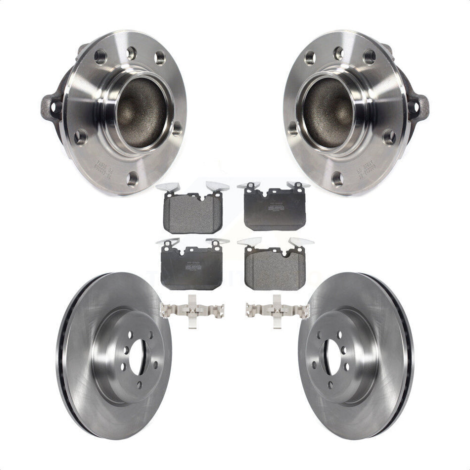 Front Hub Bearing Assembly With Disc Brake Rotors And Semi-Metallic Pads Kit For BMW 435i 335i Gran Coupe 340i ActiveHybrid 3 KBB-122866