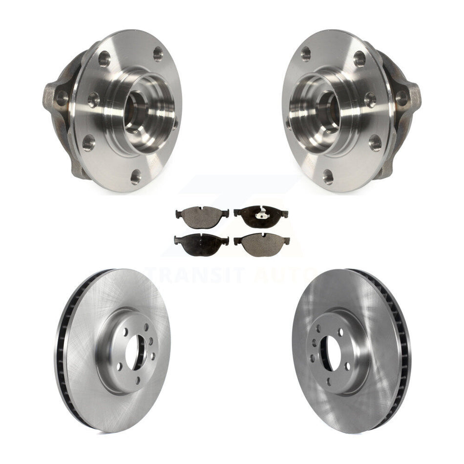 Front Hub Bearing Assembly With Disc Brake Rotors And Semi-Metallic Pads Kit For BMW 650i xDrive 550i Gran Coupe 535i GT 740Li 740Ld KBB-122876