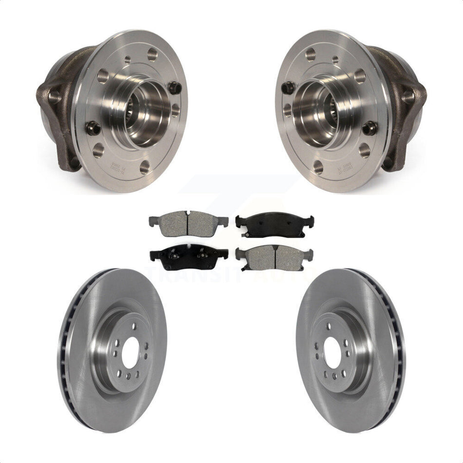 Front Hub Bearing Assembly With Disc Brake Rotors And Semi-Metallic Pads Kit For Mercedes-Benz ML350 GLE350 ML400 GLE400 ML250 GLE300d KBB-122877
