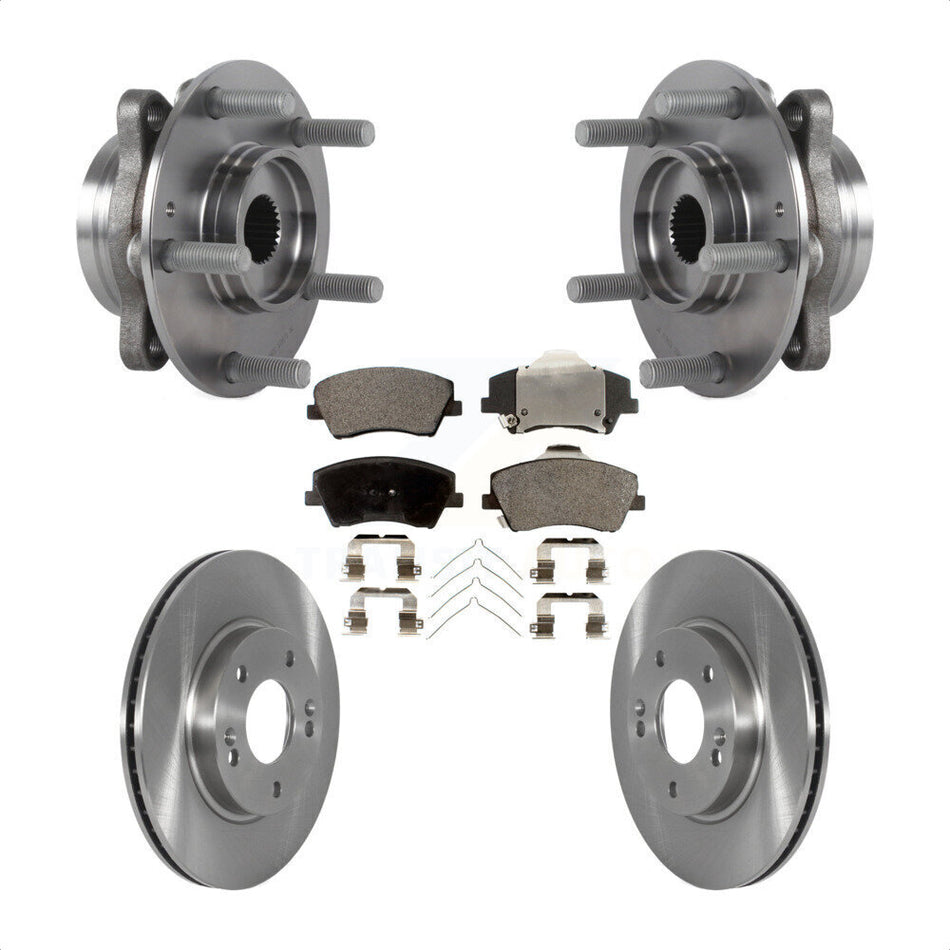 Front Hub Bearing Assembly With Disc Brake Rotors And Ceramic Pads Kit For Kia Niro Hyundai Ioniq KBB-122891