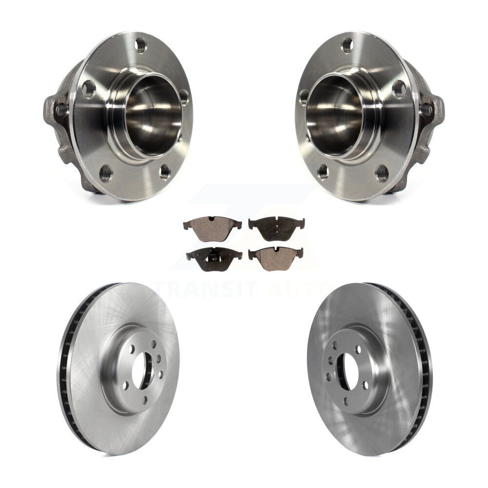 Front Hub Bearing Assembly With Disc Brake Rotors And Ceramic Pads Kit For 2011-2013 BMW 535i KBB-122895