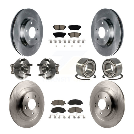 Front Rear Hub Bearing Brake Rotor Pads Kit (10Pc) For 2017-2020 Mitsubishi Outlander AWD KBB-122896