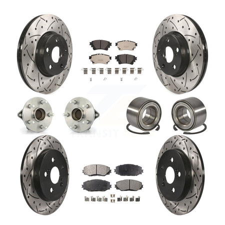Front Rear Hub Bearing Coat Brake Rotor Pad Kit (10Pc) For Toyota Corolla Sedan with 1.8L KBB-122921