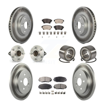Front Rear Hub Bearing Coat Brake Rotor Pad Kit (10Pc) For Toyota Corolla Sedan with 1.8L KBB-122941