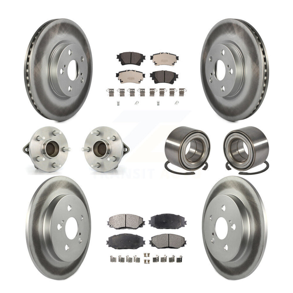 Front Rear Hub Bearing Coat Brake Rotor Pad Kit (10Pc) For Toyota Corolla Sedan with 1.8L KBB-122941