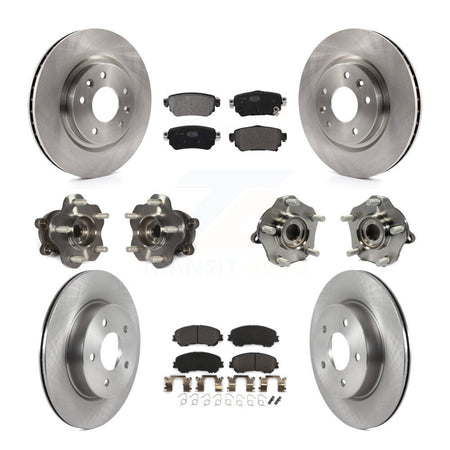 Front Rear Hub Bearing Disc Brake Rotor And Pad Kit (10Pc) For Nissan Rogue Sport Qashqai KBB-122957