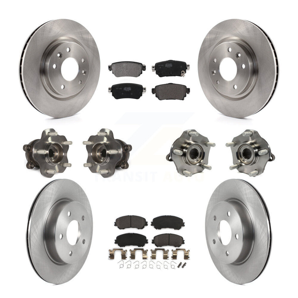 Front Rear Hub Bearing Disc Brake Rotor And Pad Kit (10Pc) For Nissan Rogue Sport Qashqai KBB-122957