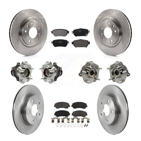 Front Rear Hub Bearing Disc Brake Rotor And Pad Kit (10Pc) For Nissan Rogue Sport Qashqai KBB-122959