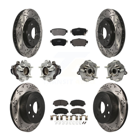 Front Rear Hub Bearing Coat Brake Rotor Pads Kit (10Pc) For Nissan Rogue Sport S with FWD KBB-122982