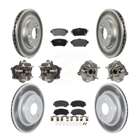 Front Rear Hub Bearing Coated Brake Rotor & Pad Kit (10Pc) For Nissan Rogue Sport Qashqai KBB-122995