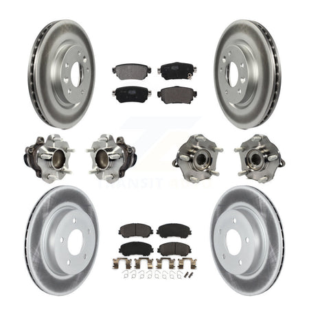 Front Rear Hub Bearing Coated Brake Rotor & Pad Kit (10Pc) For Nissan Rogue Sport Qashqai KBB-122999