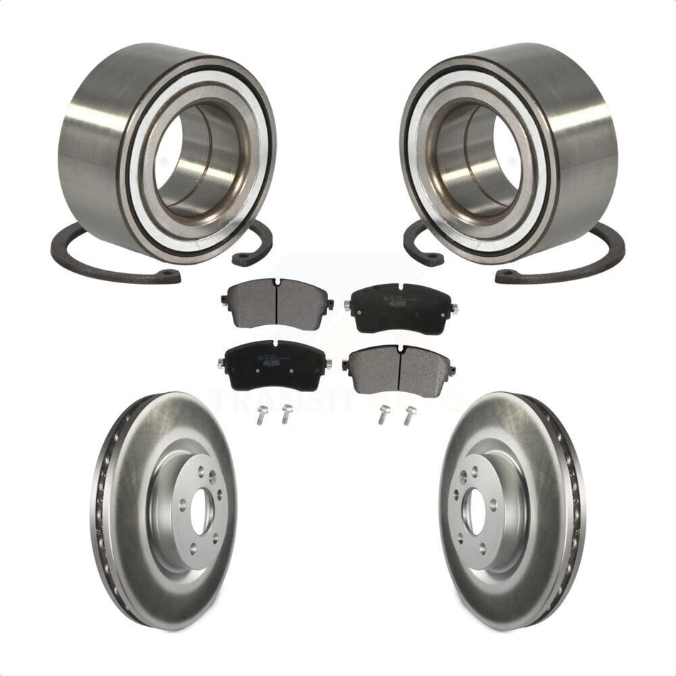 Front Wheel Bearing With Coated Disc Brake Rotors And Ceramic Pads Kit For 2018 Jaguar E-Pace S SE 325mm Diameter Rotor KBB-123026