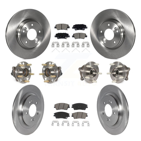 Front Rear Hub Bearing Disc Brake Rotor & Pads Kit (10Pc) For Kia Sportage Hyundai Tucson KBB-123038
