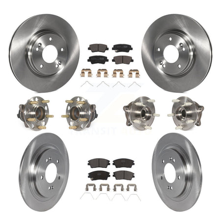 Front Rear Hub Bearing Disc Brake Rotor & Pads Kit (10Pc) For Kia Sportage Hyundai Tucson KBB-123054