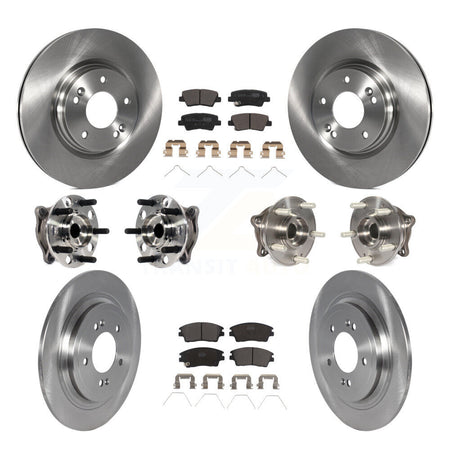 Front Rear Hub Bearing Disc Brake Rotor & Pads Kit (10Pc) For Kia Sportage Hyundai Tucson KBB-123055
