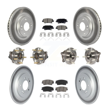 Front Rear Hub Bearing Coated Brake Rotor Pads Kit (10Pc) For Kia Sportage Hyundai Tucson KBB-123079