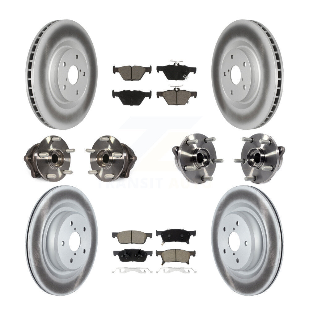 Front Rear Hub Bearing Coated Disc Brake Rotor Pad Kit (10Pc) For 2019-2022 Subaru Ascent KBB-123083