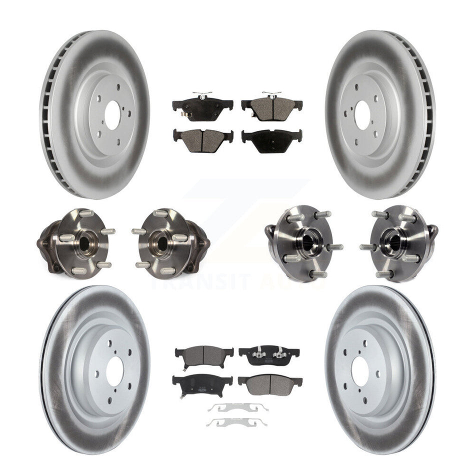 Front Rear Hub Bearings Assembly Coated Disc Brake Rotors And Semi-Metallic Pads Kit (10Pc) For 2019 Subaru Ascent KBB-123085