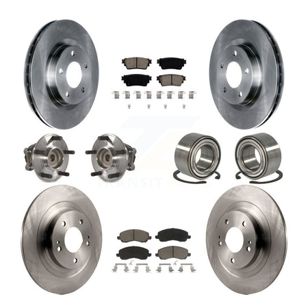 Front Rear Hub Bearing Brake Rotor Pads Kit (10Pc) For 2017-2020 Mitsubishi Outlander FWD KBB-123119