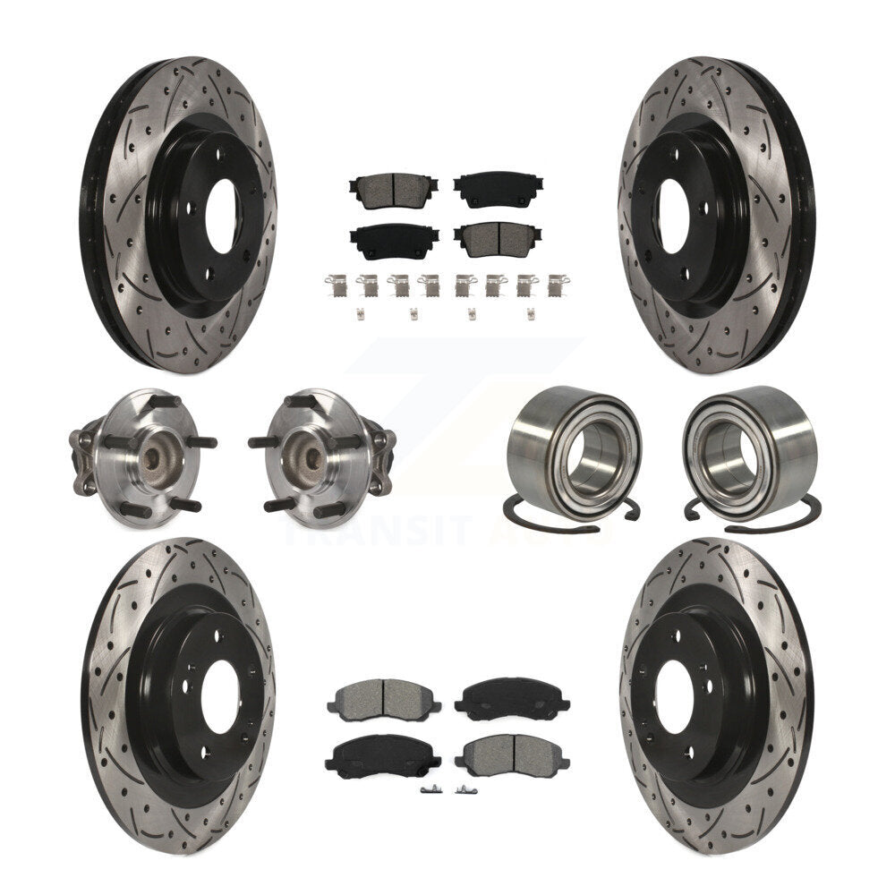 Front Rear Hub Bearing Coat Brake Rotor Pad Kit (10Pc) For 17-20 Mitsubishi Outlander FWD KBB-123126