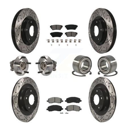 Front Rear Hub Bearing Coat Brake Rotor Pad Kit (10Pc) For 17-20 Mitsubishi Outlander FWD KBB-123126