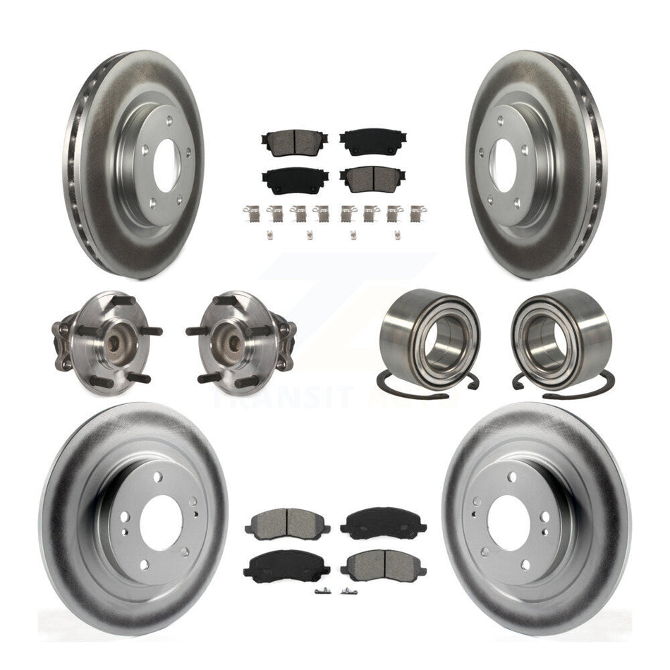 Front Rear Hub Bearing Coat Brake Rotor Pad Kit (10Pc) For 17-20 Mitsubishi Outlander FWD KBB-123132