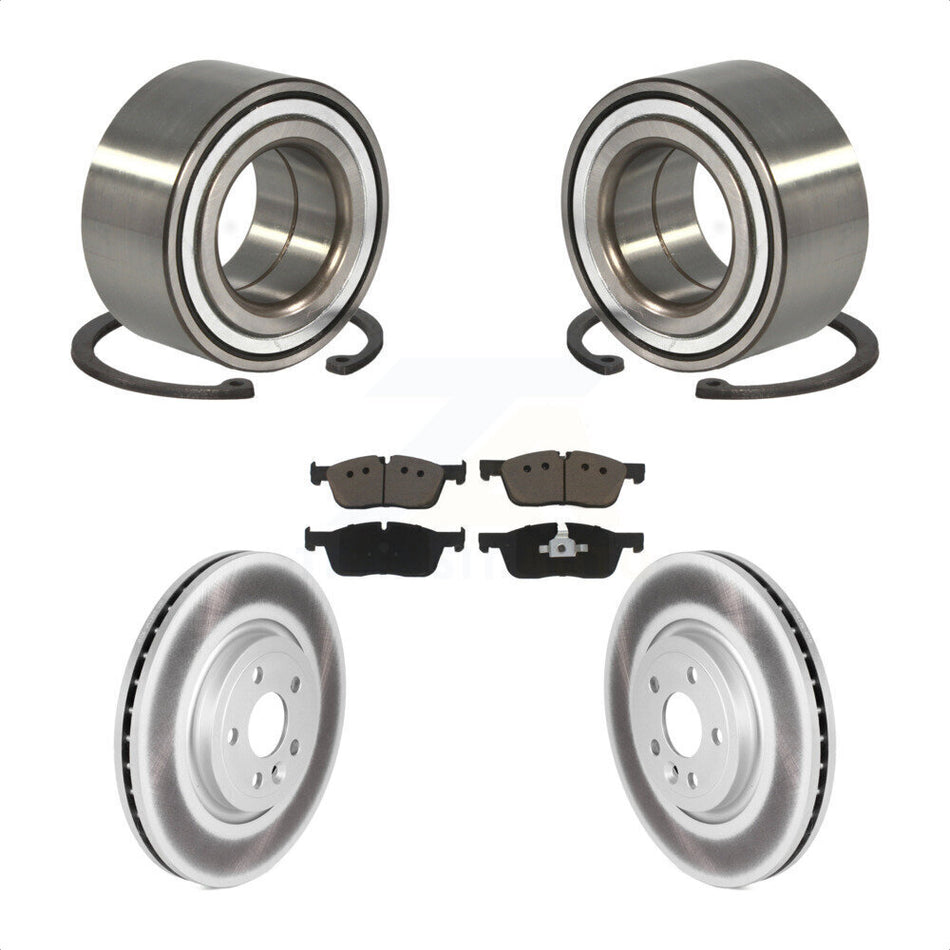 Front Wheel Bearing With Coated Disc Brake Rotors And Ceramic Pads Kit For 2018 Land Rover Range Velar 2.0L 325mm Diameter Rotor KBB-123151