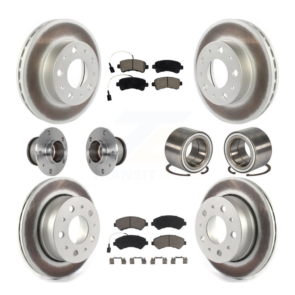 Front Rear Hub Bearing Coated Brake Rotor Pad Kit (10Pc) For Ram ProMaster 2500 3500 1500 KBB-123248