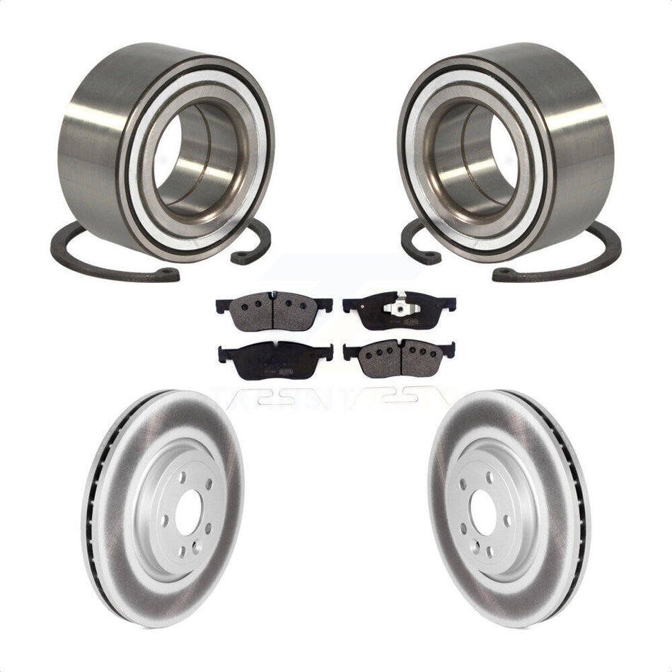 Front Wheel Bearing With Coated Disc Brake Rotors And Semi-Metallic Pads Kit For 2018 Land Rover Range Velar 2.0L 325mm Diameter Rotor KBB-123347