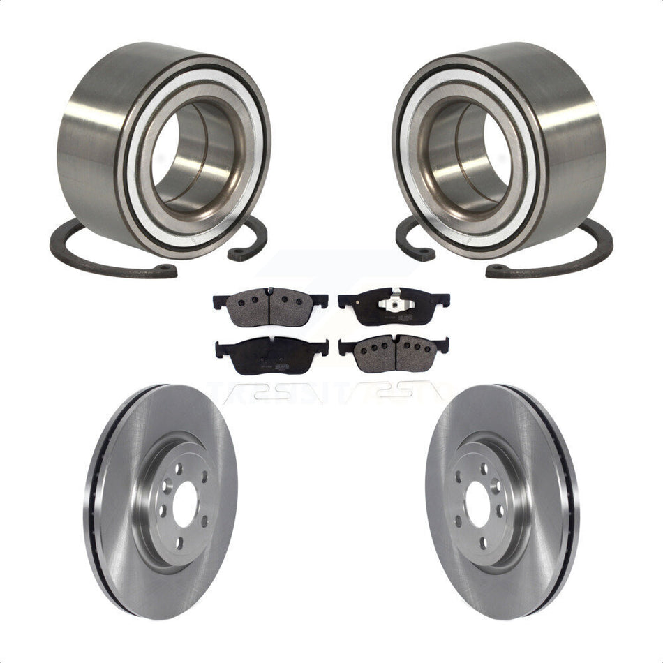 Front Wheel Bearing With Disc Brake Rotors And Semi-Metallic Pads Kit For 2018 Land Rover Range Velar 2.0L 325mm Diameter Rotor KBB-123385