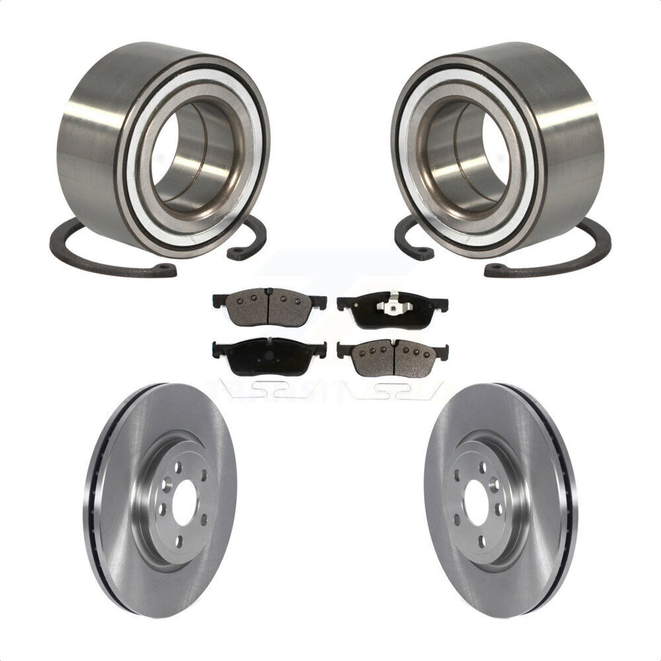 Front Wheel Bearing With Disc Brake Rotors And Ceramic Pads Kit For 2018 Land Rover Range Velar 2.0L 325mm Diameter Rotor KBB-123388