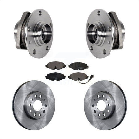Front Hub Bearing Brake Rotor Pads Kit For 2016 Audi A3 2.0L With 80mm Pilot Diameter KBB-123394