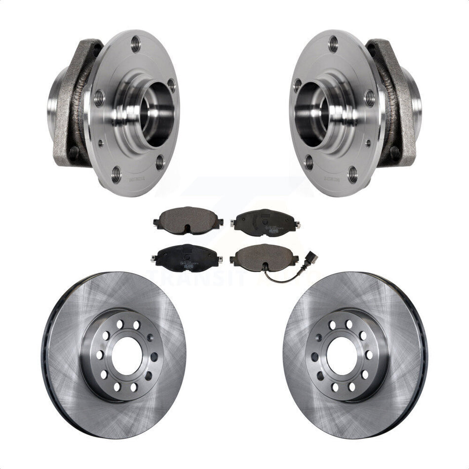 Front Hub Bearing Brake Rotor Pads Kit For 2016 Audi A3 2.0L With 80mm Pilot Diameter KBB-123394