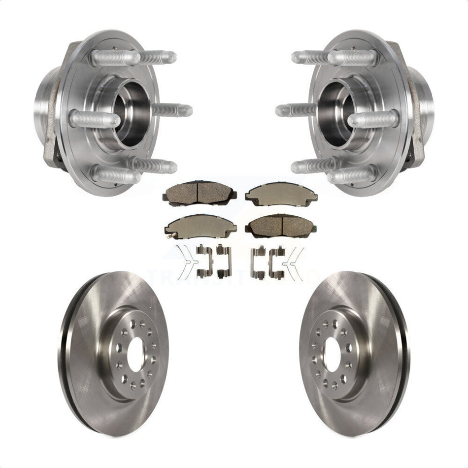 Front Hub Bearing Assembly With Disc Brake Rotors And Ceramic Pads Kit For Chevrolet Traverse GMC Acadia Buick Enclave KBB-123402