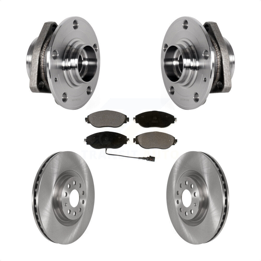 Front Hub Bearing Brake Rotor Pads Kit For 2015-2020 Audi S3 With 80mm Pilot Diameter KBB-123404