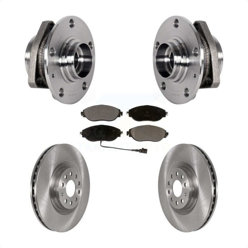 Front Hub Bearing Brake Rotor Pads Kit For 2015-2020 Audi S3 With 80mm Pilot Diameter KBB-123404