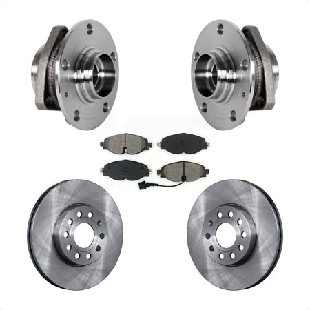 Front Hub Bearing Brake Rotor Pads Kit For 2016 Audi A3 2.0L With 80mm Pilot Diameter KBB-123410